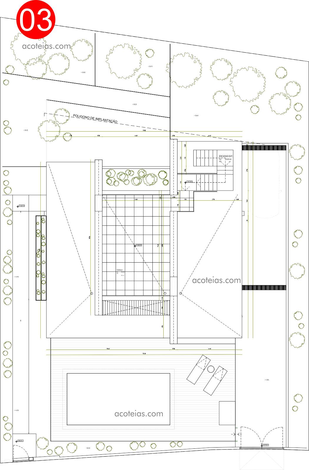 Planta do terraço da villa Açoteias 03